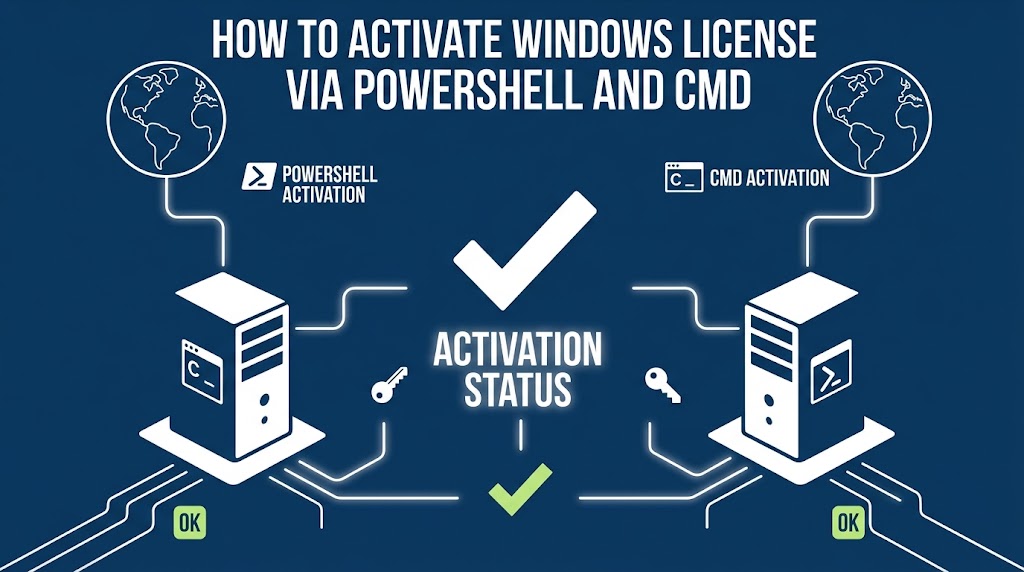 How to activate windows license via powershell and cmd