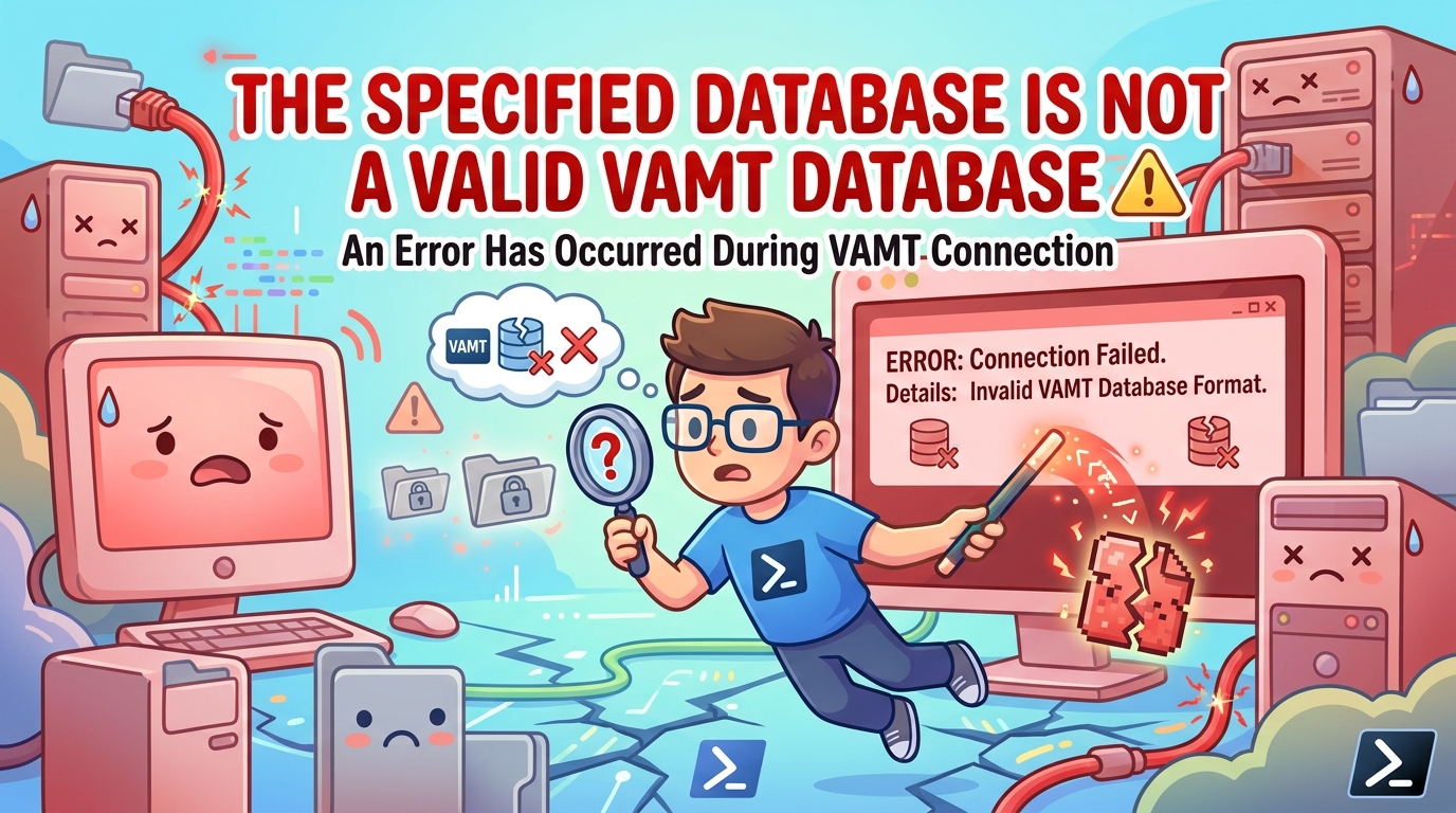 The specified database is not a valid VAMT database