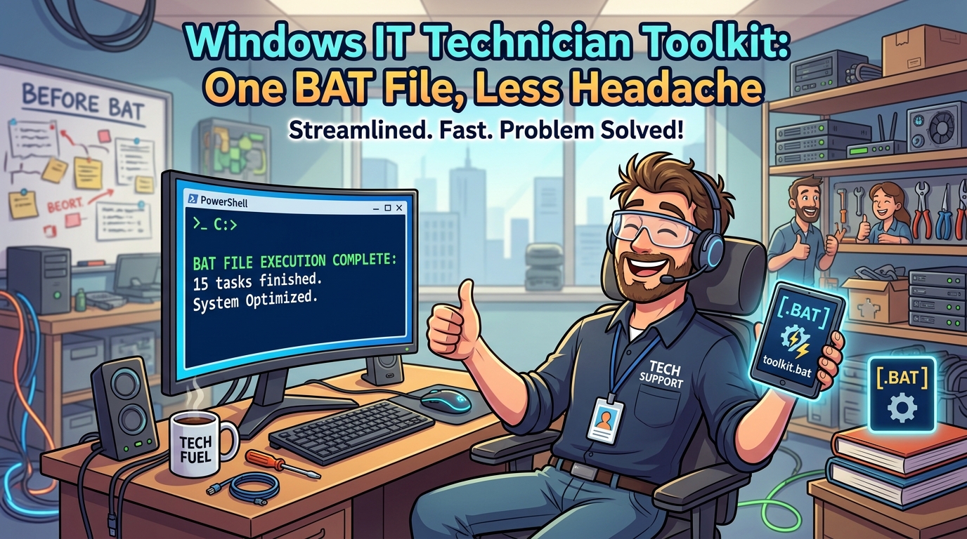 Windows IT Technician Toolkit — One BAT File, Less Headache